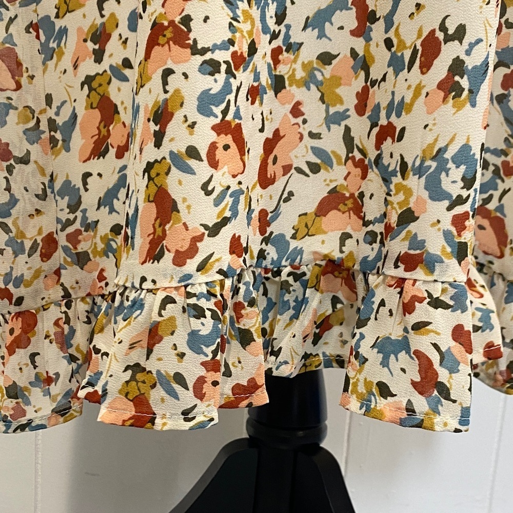 Prairiecore Floral Dress Romantic Vintage Inspired Flowy Feminine Ruffle | Large - Picture 6 of 15